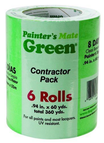 Painter&#039;s mate green painting tape - 0.94&#034; width x 60 yd length - (668840) for sale