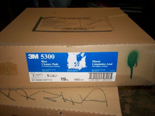 3m cleaner floor pad 5300, 19&#034;, blue, 4 pads/carton for sale
