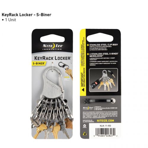 Nite-ize klk-11-r3 stainless s-biner microlocks keyrack locker for sale