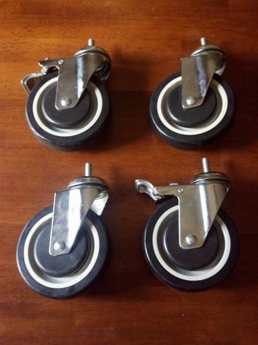 Sandusky 5&#034; Heavy Duty Caster Set for Wire Shelving WCASTERSET - NEW