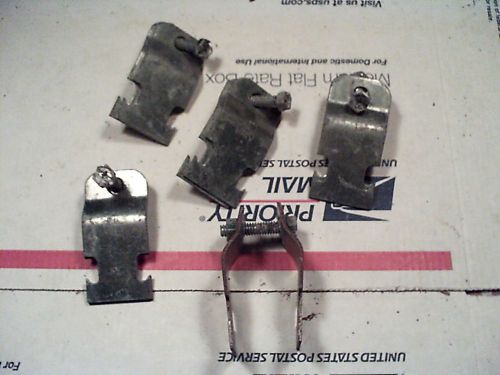 Bag of 5 used power strut style univ. one inch conduit clamps/hangers for sale