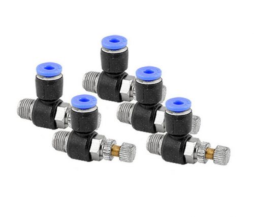5 Pcs Thread to 4mm Push In Pneumatic Speed Controller Connector
