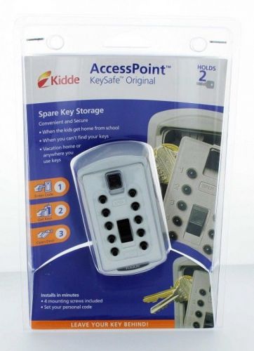 Kidde Key Storage Safe Push Button Combination Lock Wall Mount - White