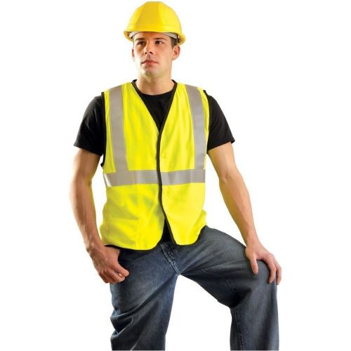 OccuNomix LUX-SSG-FR Premium Solid Flame Resistant Safety Vest Yellow Lime