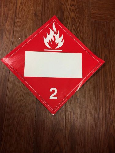 Flammable Gas Placard, Blank, Removable Vinyl (lot 25)