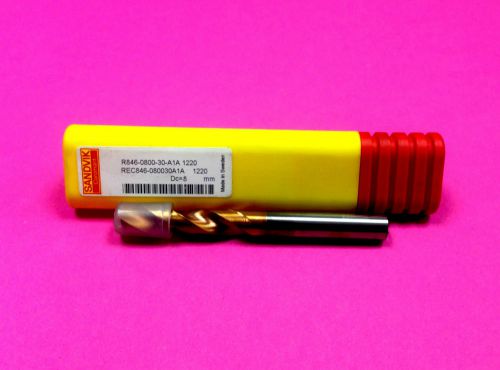 Sandvik  solid carbide drill  r846-0800-30-a1a 1220           dc:8mm  new!!! for sale