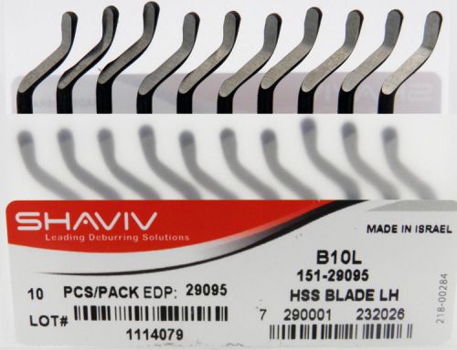 10pcs Type B10L HSS Left Hand Deburring Replacement Blades Shaviv EDP #29095