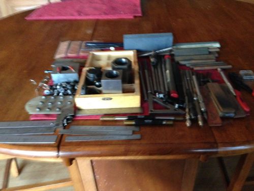 Lot of toolmaker/machinist tools grinding norton stones reamers scales!! for sale