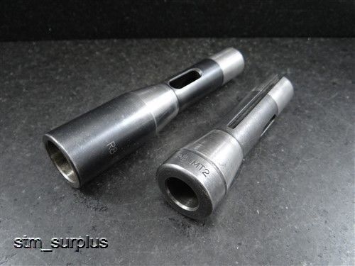PAIR OF MORSE TAPER MT2 &amp; MT3 TO R8 SLEEVE ADAPTERS
