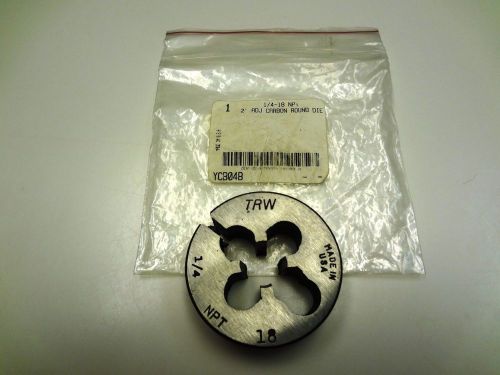 1/4-18 X 2&#034; NPT  OD ROUND ADJUSTABLE DIE-NEW-Made in USA (Greenfield Industries)