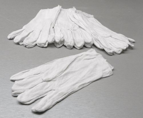 WHITE COTTON GLOVES LISLE HAND GLOVE CLEAN HANDLING Lint Free 100% Cotton 12 Pr