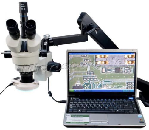 3.5x-90x digital articulating arm zoom stereo microscope+54 led ring lite+camera for sale