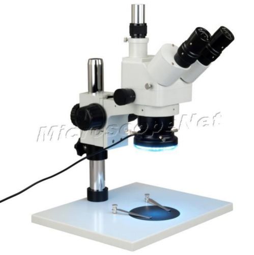 Zoom stereo trinocular microscope 5x-80x+0.5x auxiliary lens+60 led ring light for sale