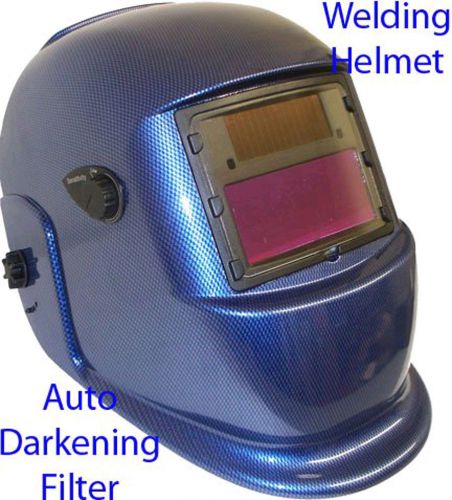 !blue auto darkening hood welding grinding mask helmet ansi certified blue for sale
