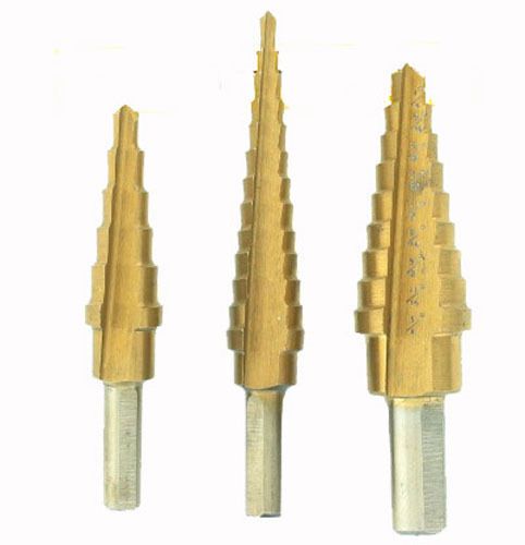 New! 3 piece titanium step drill bit set neiko tools for sale