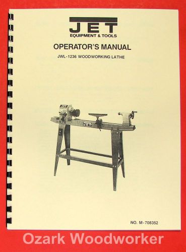 JET/Asian JWL-1236 Wood Lathe Operator&#039;s &amp; Parts Manual 0377