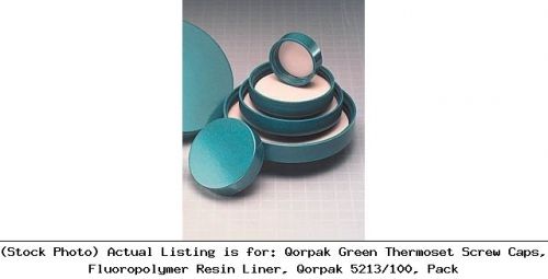 Qorpak Green Thermoset Screw Caps, Fluoropolymer Resin Liner, Qorpak 5213/100