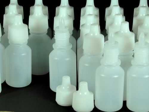 Set 30 empty squeezable plastic dropper bottles 15ml for sale