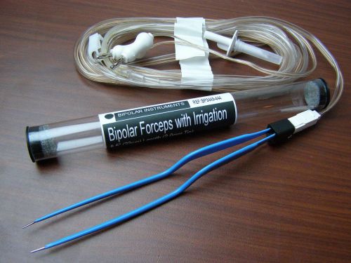 Bipolar bayonet forceps 8.5&#034; with irrigation electrosurgical instruments &amp; cord for sale