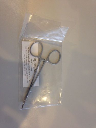 Roboz Mosquito Forceps; curved; 5&#034; Length, 1.3mm tip diameter; 2.1mm jaw width