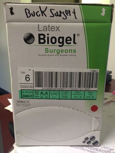 2 boxes (100 pairs) Latex Biogel Surgeons Gloves Size 6 EXP 2014