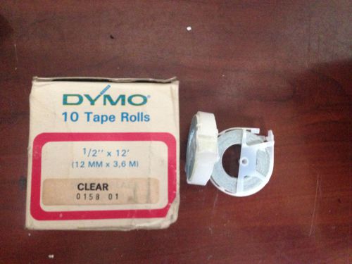 10 Pack Dymo 1/2&#034; x 12&#039; CLEAR Embossing Tape Label Magazine Maker Printer Sign
