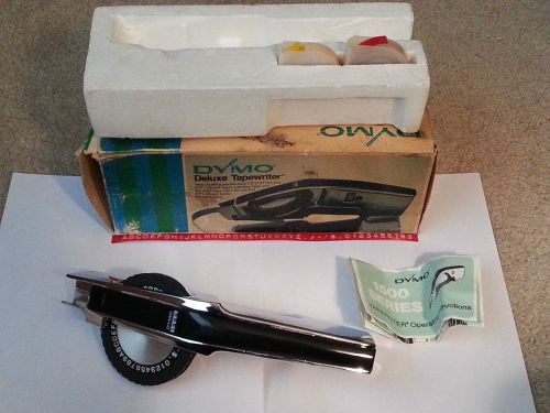 Dymo 1550 Deluxe Tapewriter Embossing Tape Label Maker in box w/instruction book