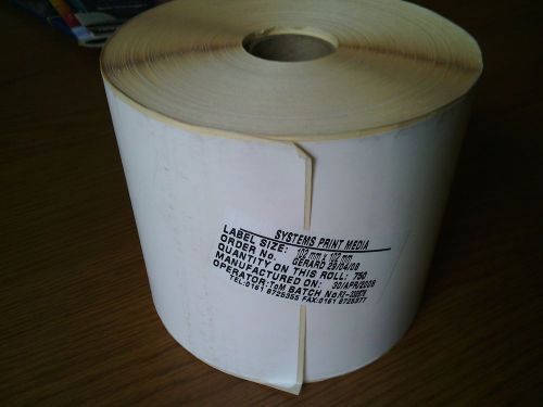6000 Plain White Thermal Labels 102 cm by 102 cm 750 labels per roll 8 rolls