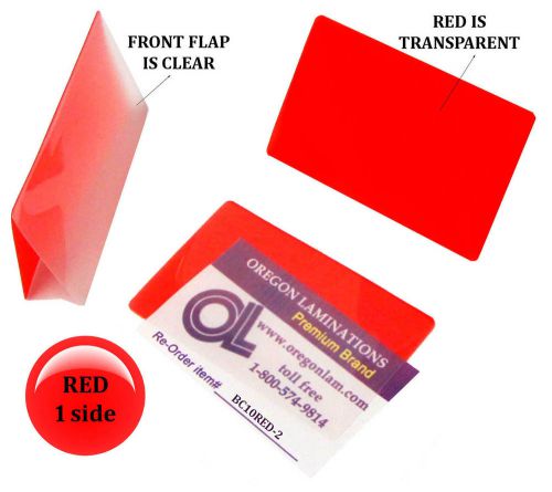 Qty 200 red/clear business card laminating pouches 2-1/4 x 3-3/4 by lam-it-all for sale