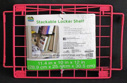 The locker dudes stackable wire shelf pink holds up to 30lbs great for school for sale
