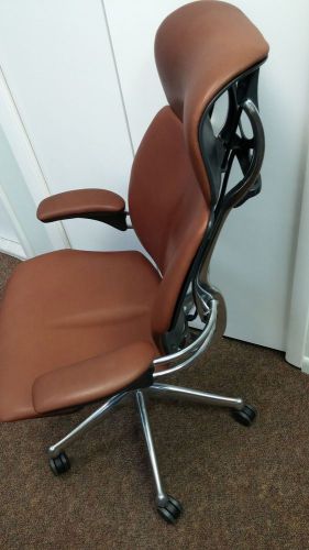 Humanscale headrest freedom brown leather task chair 16-21&#034; for sale