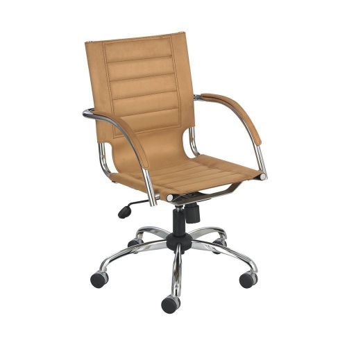 Safco saf3456cm flaunt series mid-back manager&#039;s chair camel microfiber/chrome for sale