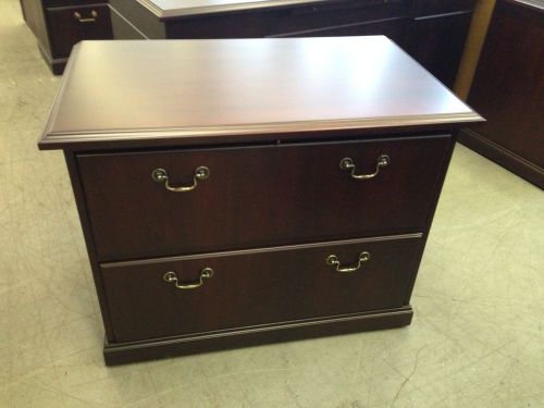 Traditional style 2 drawer wood lateral sz file bykimball office furn w/lock&amp;key for sale
