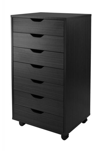 Winsome Wood 20792 Halifax Cabinet For Closet / office 7 Drawers in Black