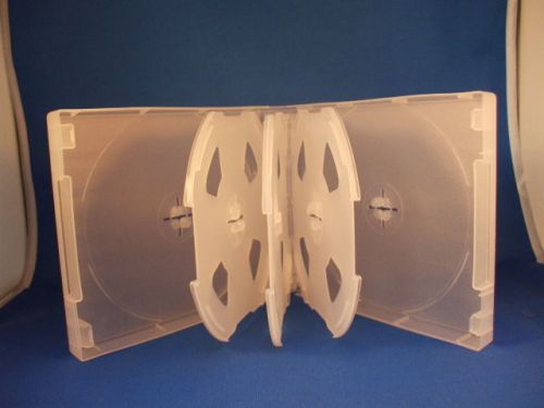 100 pcs 28mm clear eight 8 disk cd poly case with sleeve, no booklet clip psc80 for sale