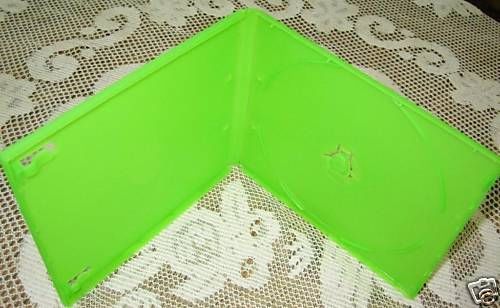 200 new 11 mm poly cd dvd case, solid green mh2 for sale