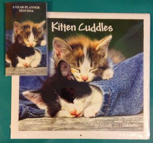 2015-16 Calendar Kitten Cuddles 16 Month:Bonus 2 Year Free Weekly Planner !