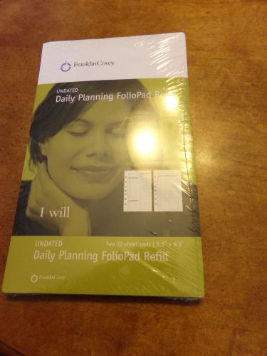 Franklin Covey Undated Daily Planning Folio Pad Refill  NEW