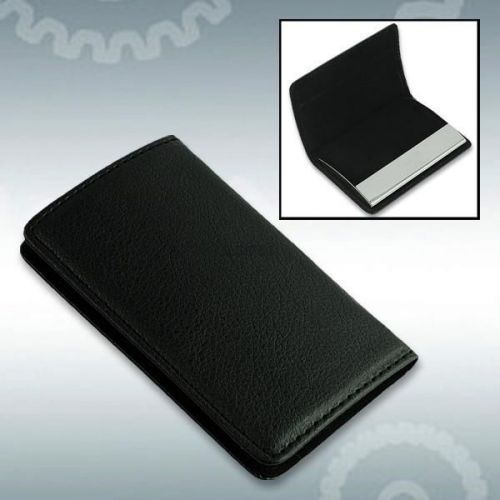 Black Magnetic PU Leather Business ID Name Credit Card Case Holder Keeper Wallet