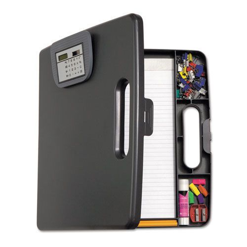 Officemate Portable Storage Clipboard Case w/Calculator 12wx13 1/10h Charcoal
