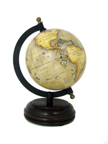 Desk Globe, 9&#034; Tall  6&#034; Diameter, Decorative Antique Style.