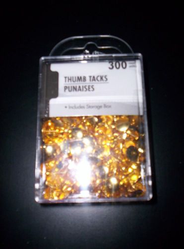 GOLD  Colored Thumb Tacks 300 count, include Storage Box