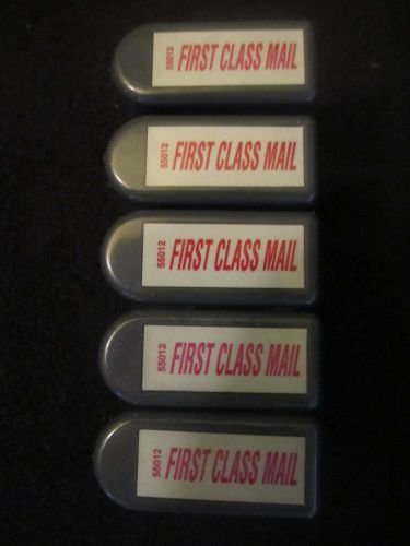 FIVE &#034;First Class Mail &#034; Red Self Inking Stamp - Ultimark Message - NEW #55012