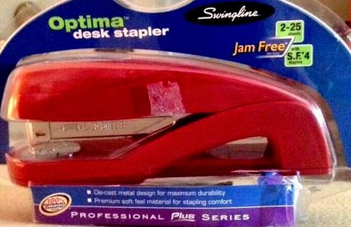 Optima Desk Stapler SWINGLINE Jam Free Red Professional Plus Series