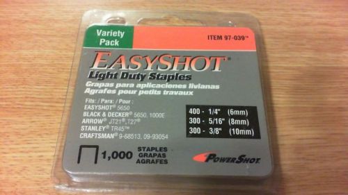 Powershot - ( 1000 easyshot light duty staples variety pack new unused ) for sale