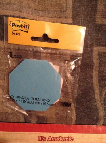 NEW 2010 3M #7280-OCT OCTAGON SHAPED POST-IT NOTES PADS - 2 PACK TEAL &amp; PINK
