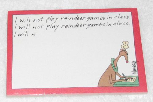 NEW! MURRAY&#039;S LAW LESLIE MOAK MURRAY NOT PLAY REINDEER GAMES FUNNY STICKY NOTES