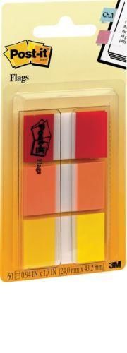 Set of 60 Large Post-It Flags, Assorted Colors: Red, Orange, Yellow, #680-ROY