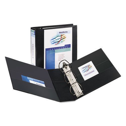 Durable View Binder with Two Booster EZD Rings, 3&#034; Capacity, Black