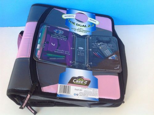 New/Authentic - Case-It Binder- The Dual 2.0- Dual-301 4 Inch PINK FREE SHIP